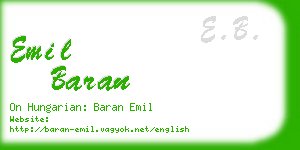 emil baran business card